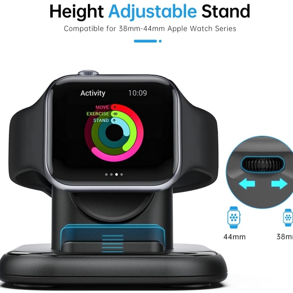 Charging Stand for Apple Watch, Portable Watch Charger Stand with Charging Cable, Magnetic Wireless Charging Stand Compatible with Apple Watch Series SE 6 5 4 3 2 1, 44mm, 42mm, 40mm, 38mm