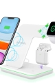Intoval Wireless Charger, 3 in 1 Charger for iPhone/iWatch/Airpods, Qi-Certified Charging Station for iPhone 12/11/Pro/Max/XS/Max/XR/XS/X, iWatch 6/SE/5/4/3/2, Airpods Pro/2/1 (Z5,White)