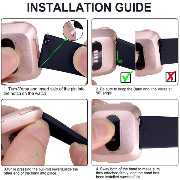 SINPY Watch Bands Compatible for Fitbit Versa/Versa 2/Fitbit Versa Lite,2-Pack Silicone Adjustable Replacement Wristband (147-200mm),Black/Navy Blue