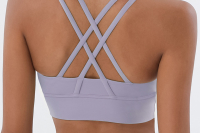 Soft Nude Sports Bra Back Cross Yoga Bra Push Up Shockproof Fitness Gym Fitness Bras Crop Tops Women Plain Yoga Workout Bras