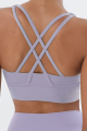 Soft Nude Sports Bra Back Cross Yoga Bra Push Up Shockproof Fitness Gym Fitness Bras Crop Tops Women Plain Yoga Workout Bras