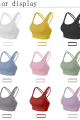 Soft Nude Sports Bra Back Cross Yoga Bra Push Up Shockproof Fitness Gym Fitness Bras Crop Tops Women Plain Yoga Workout Bras