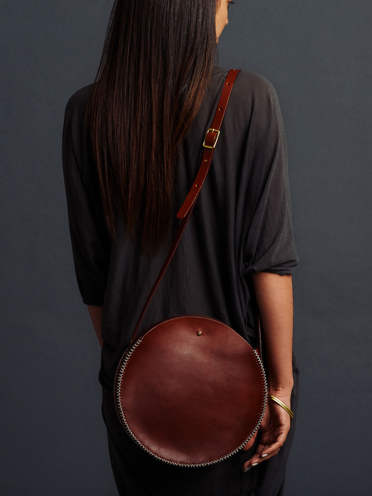 Small Grainy Leather TB Bag